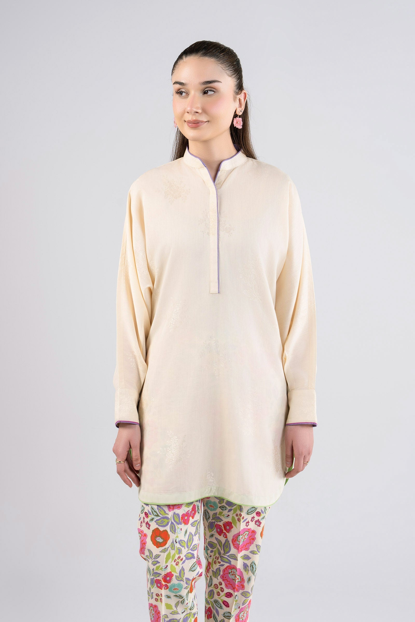2 Pc Printed Jacquard Viscose Suit