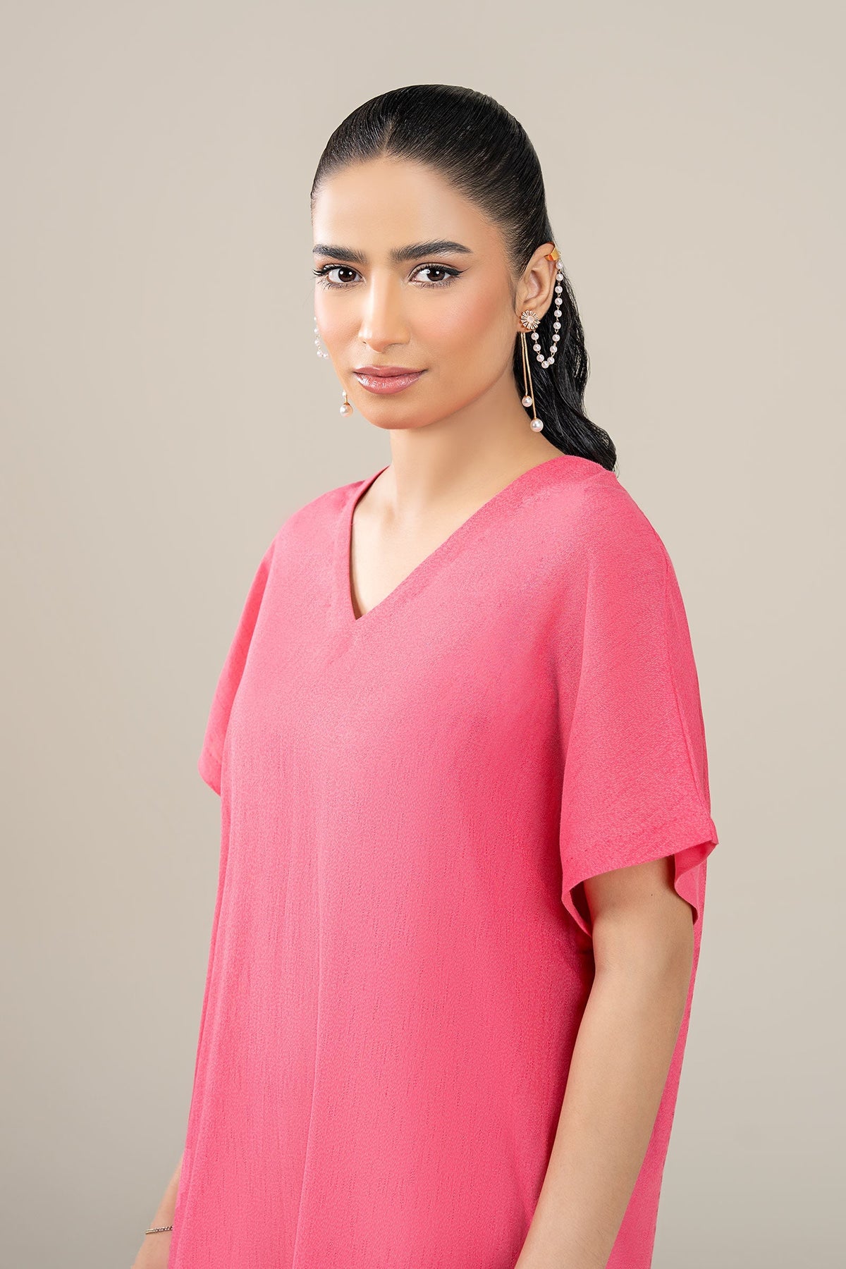 Embroidered Karandi Shirt - MBC166A-ESM-CRL