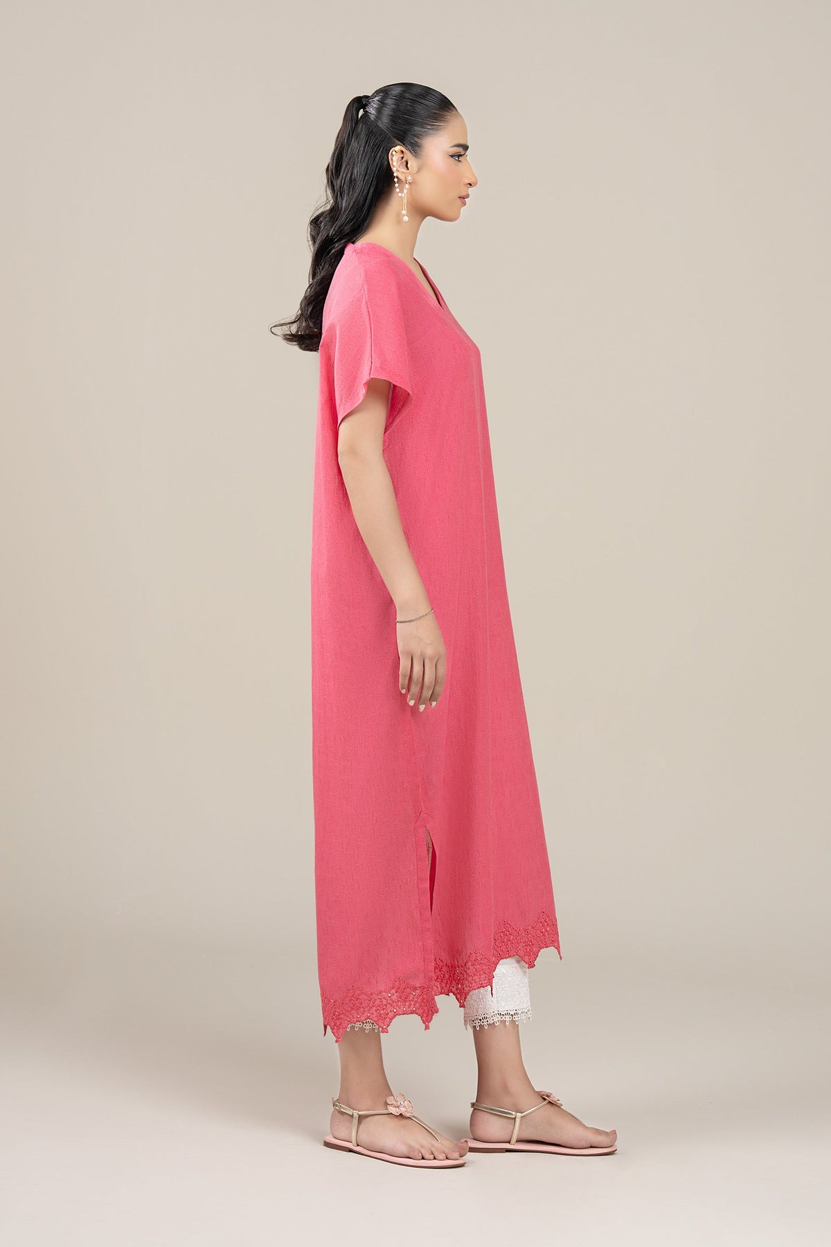 Embroidered Karandi Shirt - MBC166A-ESM-CRL