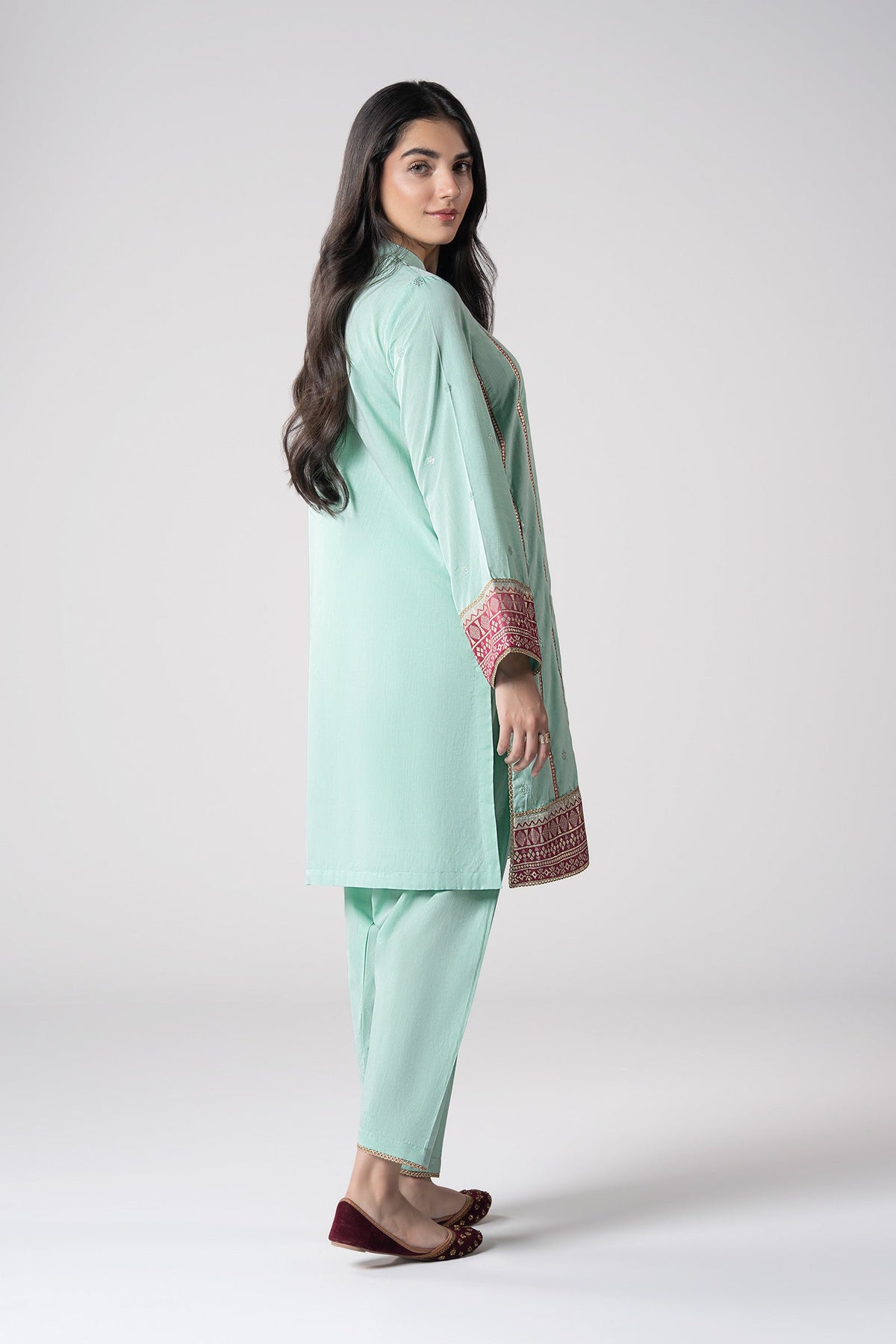 2 Pc Embroidered Two Tone Suit