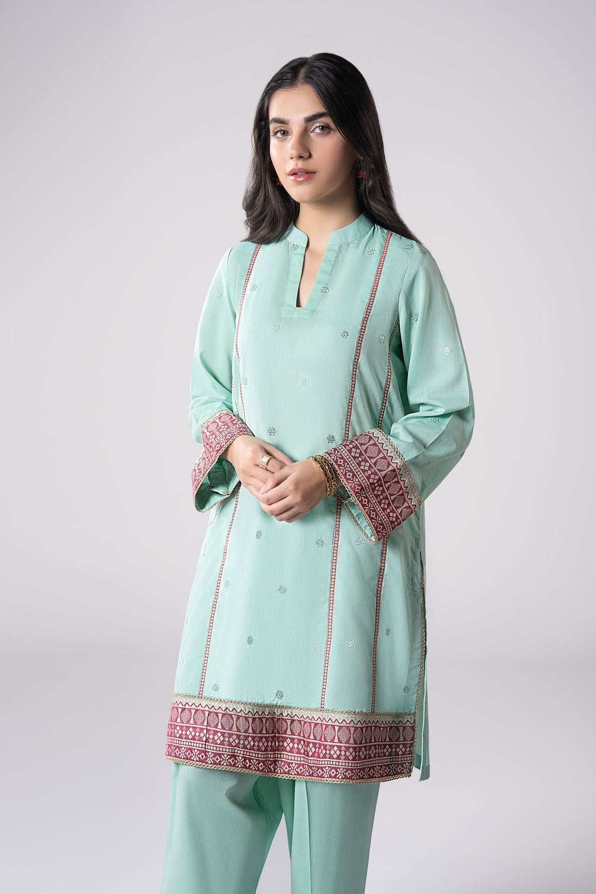 2 Pc Embroidered Two Tone Suit