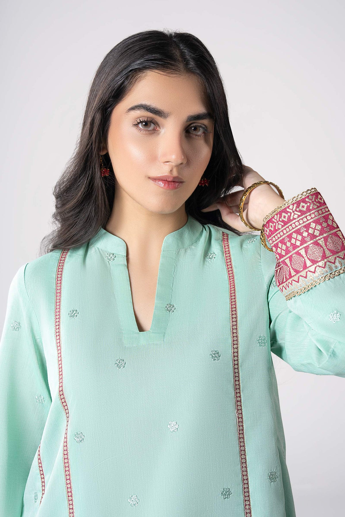 2 Pc Embroidered Two Tone Suit