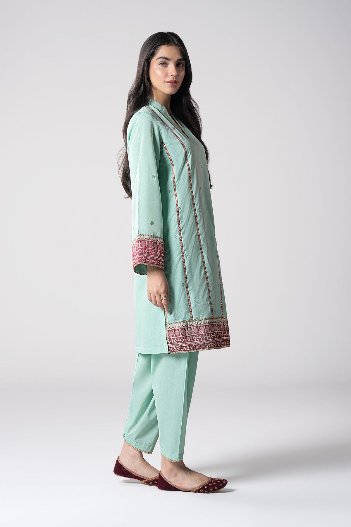 2 Pc Embroidered Two Tone Suit