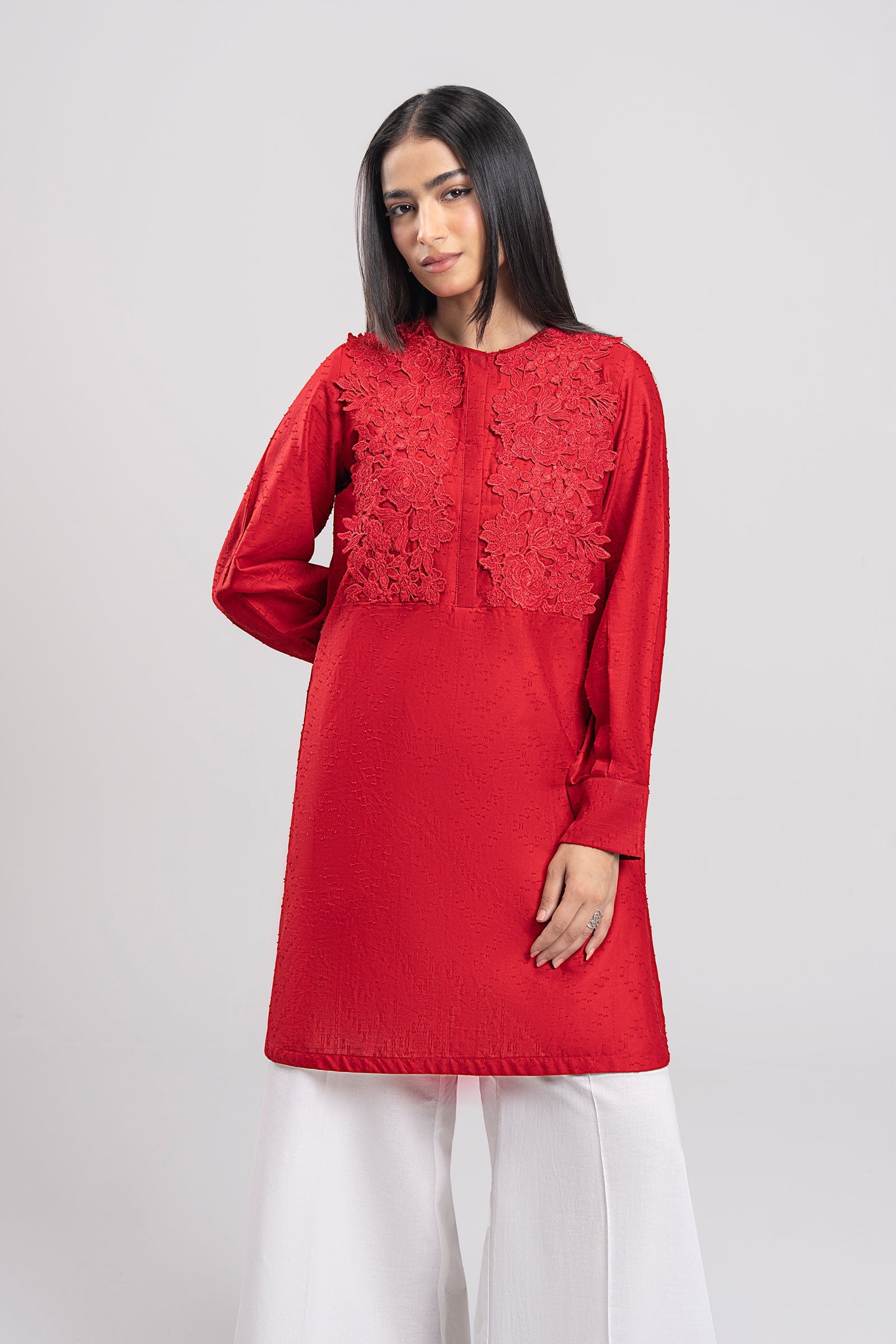 Embroidered Textured Shirt