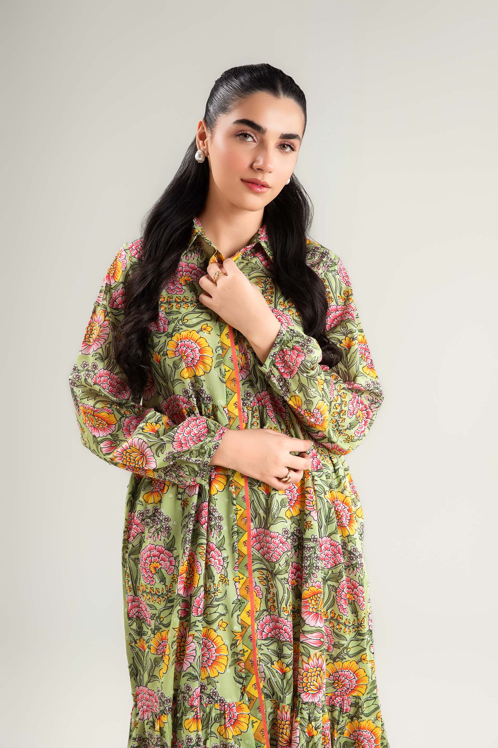 Printed Brochia Dress