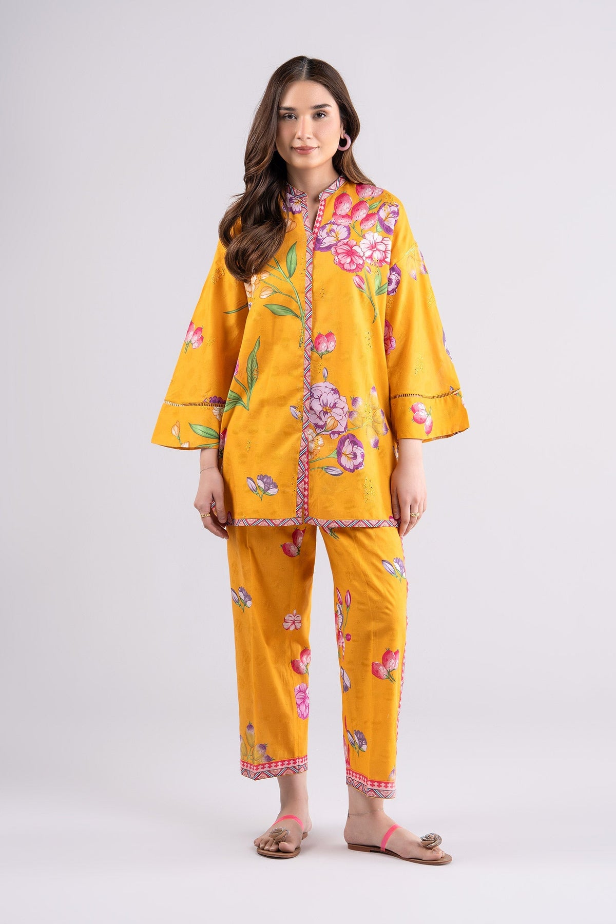 2 Pc Printed Textured Cotton Suit - MBCS085-ESM-MTD