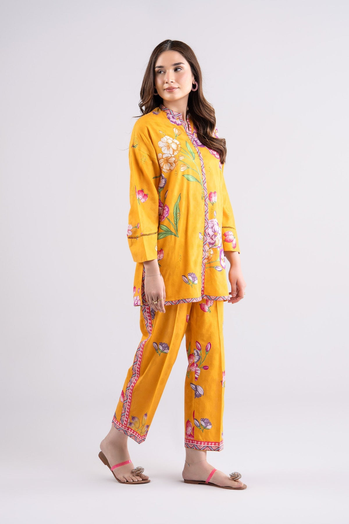 2 Pc Printed Textured Cotton Suit - MBCS085-ESM-MTD