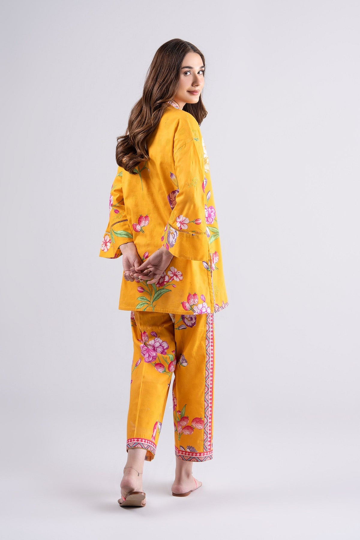 2 Pc Printed Textured Cotton Suit - MBCS085-ESM-MTD