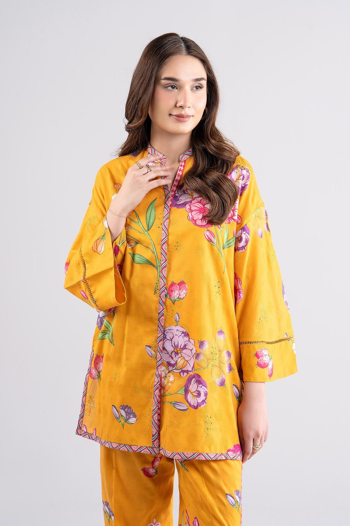 2 Pc Printed Textured Cotton Suit - MBCS085-ESM-MTD