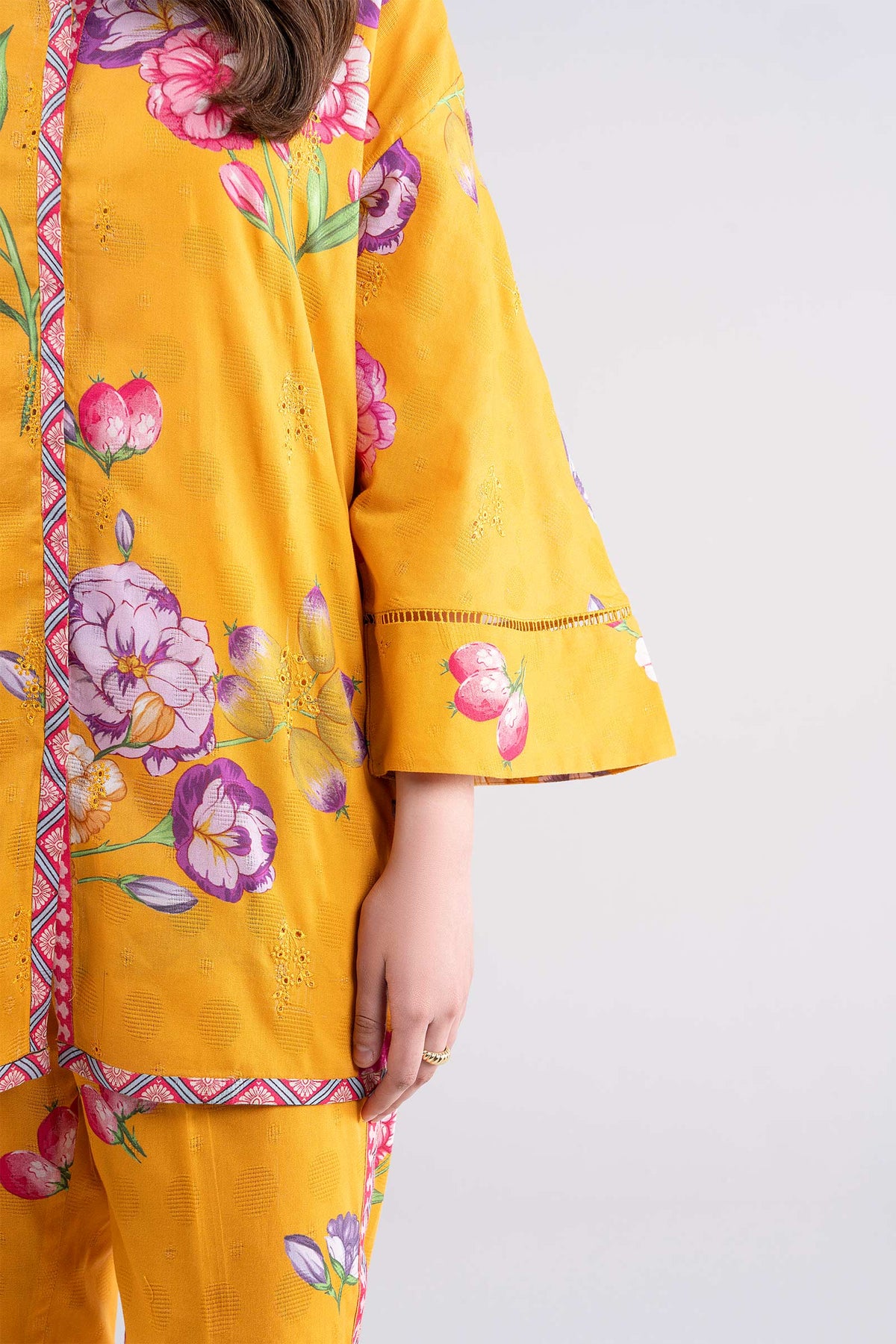 2 Pc Printed Textured Cotton Suit - MBCS085-ESM-MTD