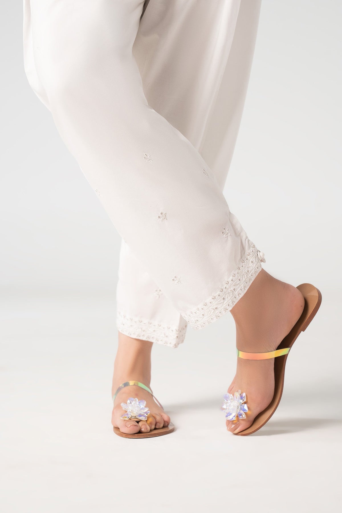Embroidered Cambric Shalwar