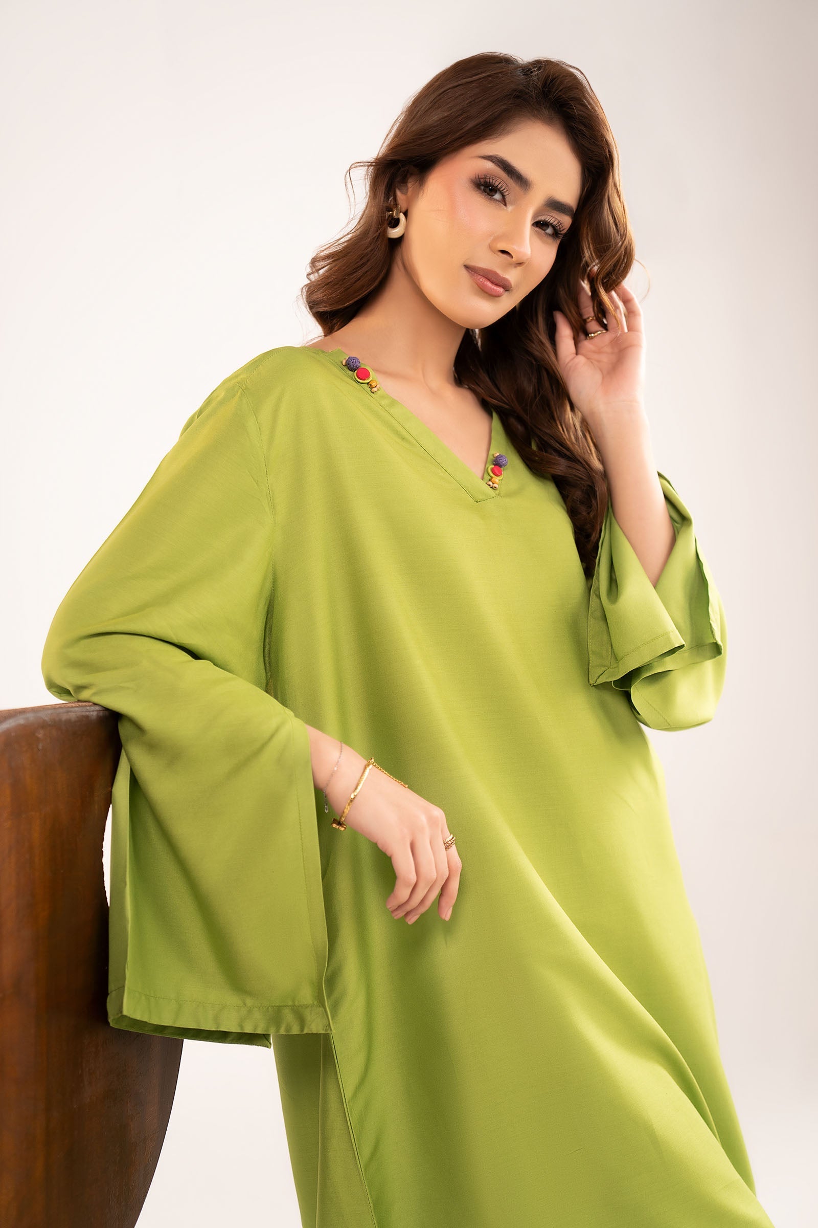 2 Pc Dyed Arabic Lawn Suit