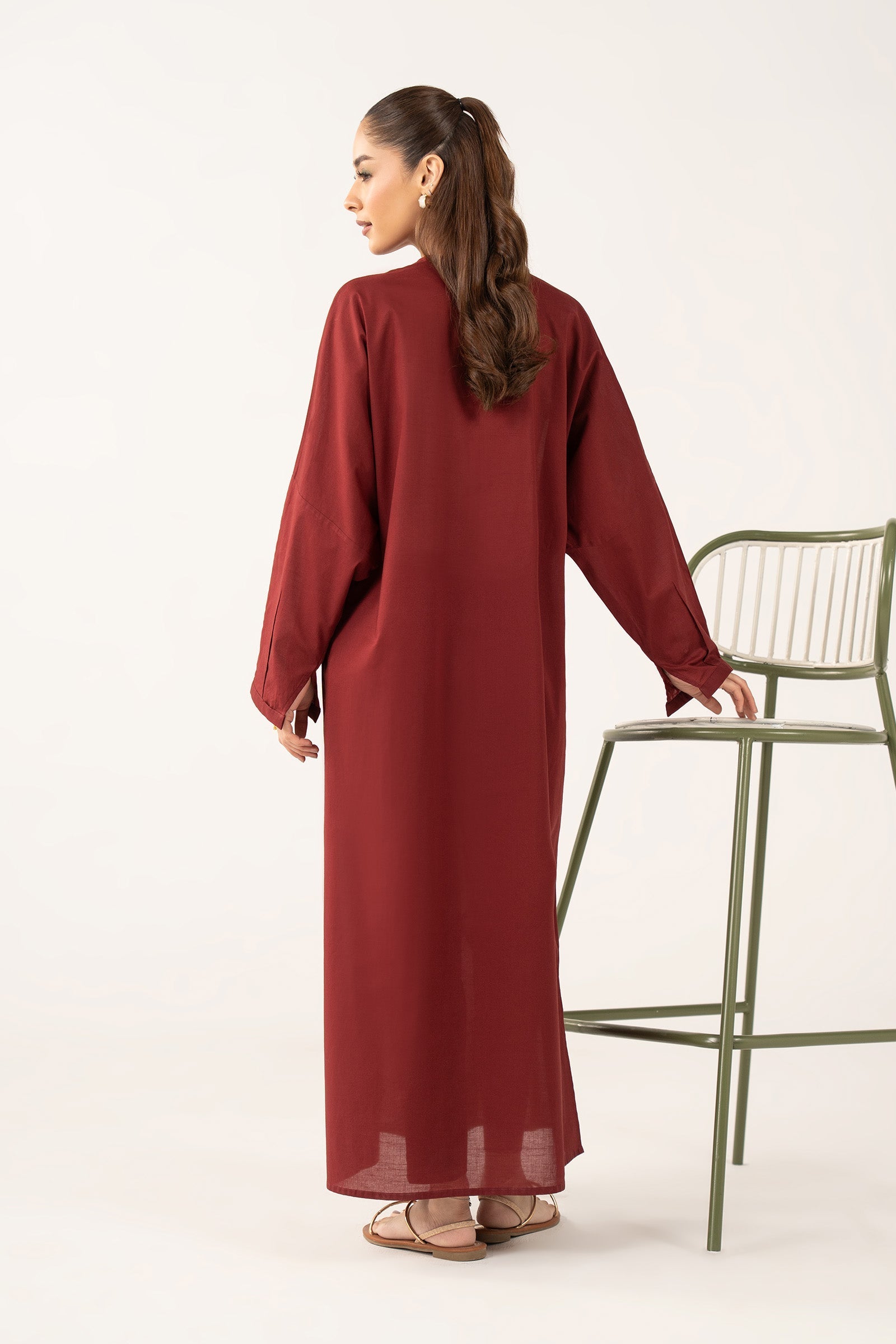 2 Pc Dyed Slub Lawn Suit