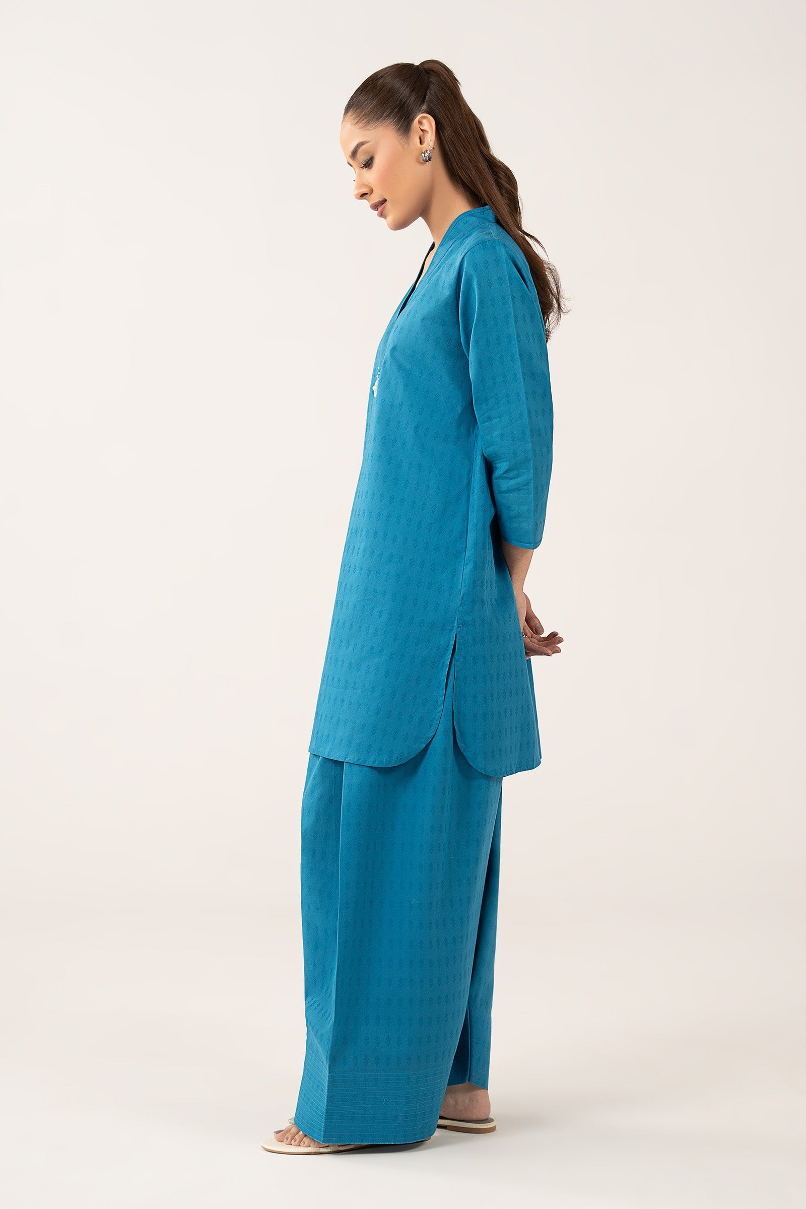 2 Pc Dyed Dobby Cotton Suit