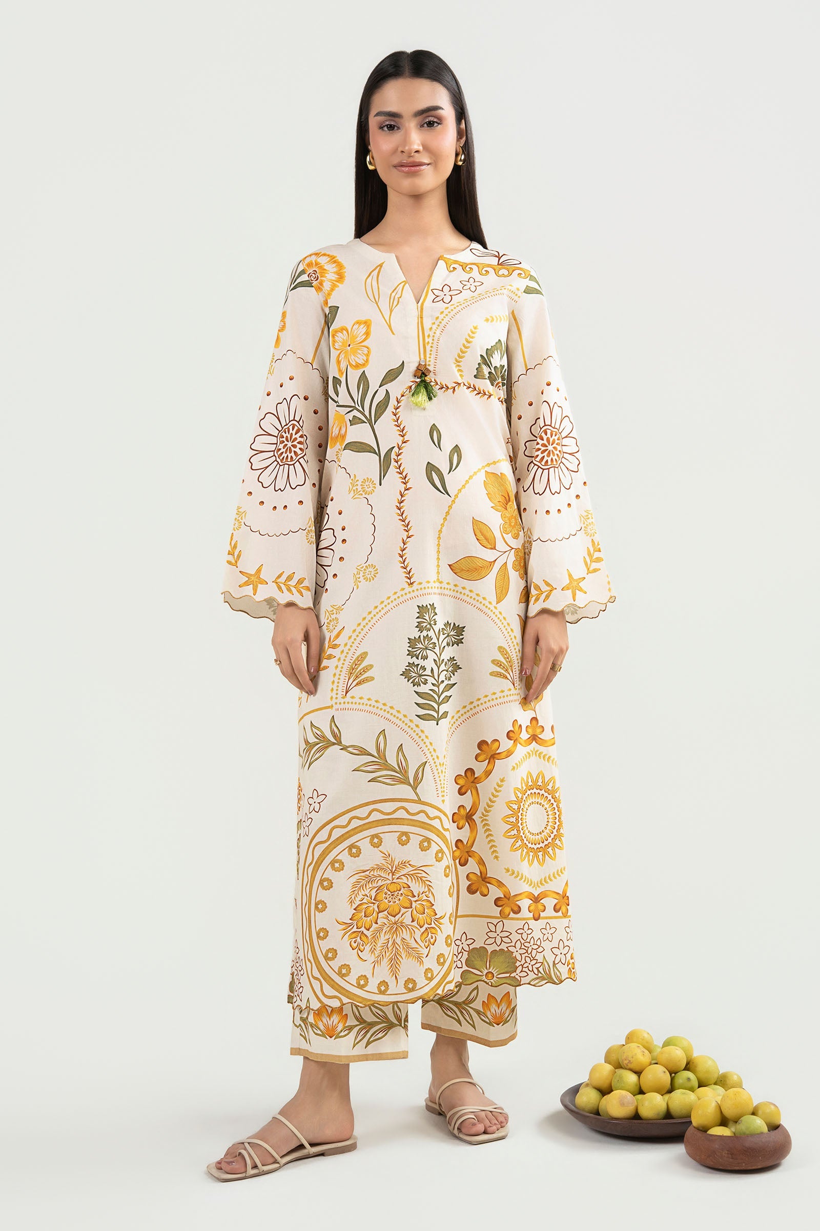 2 Pc Printed Dobby Cotton Suit
