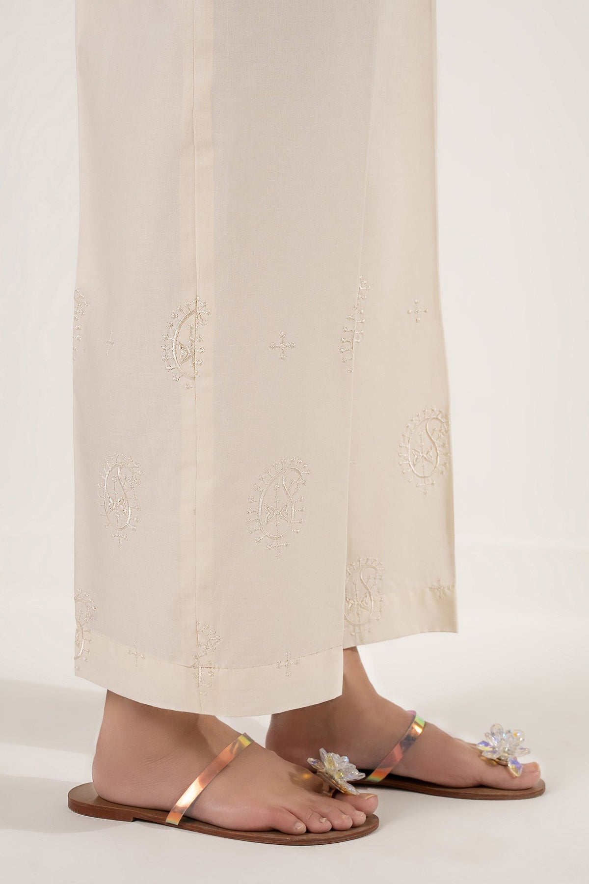 Embroidered Cambric Trouser