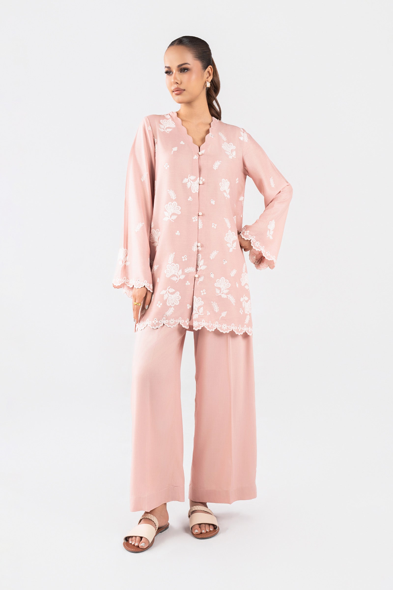 2 Pc Embroidered Arabic Lawn Suit