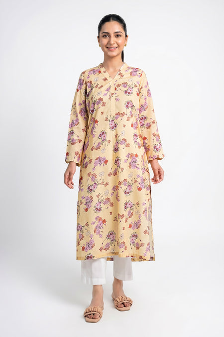 Printed Lawn Shirt - MB26252-ESM-YLW
