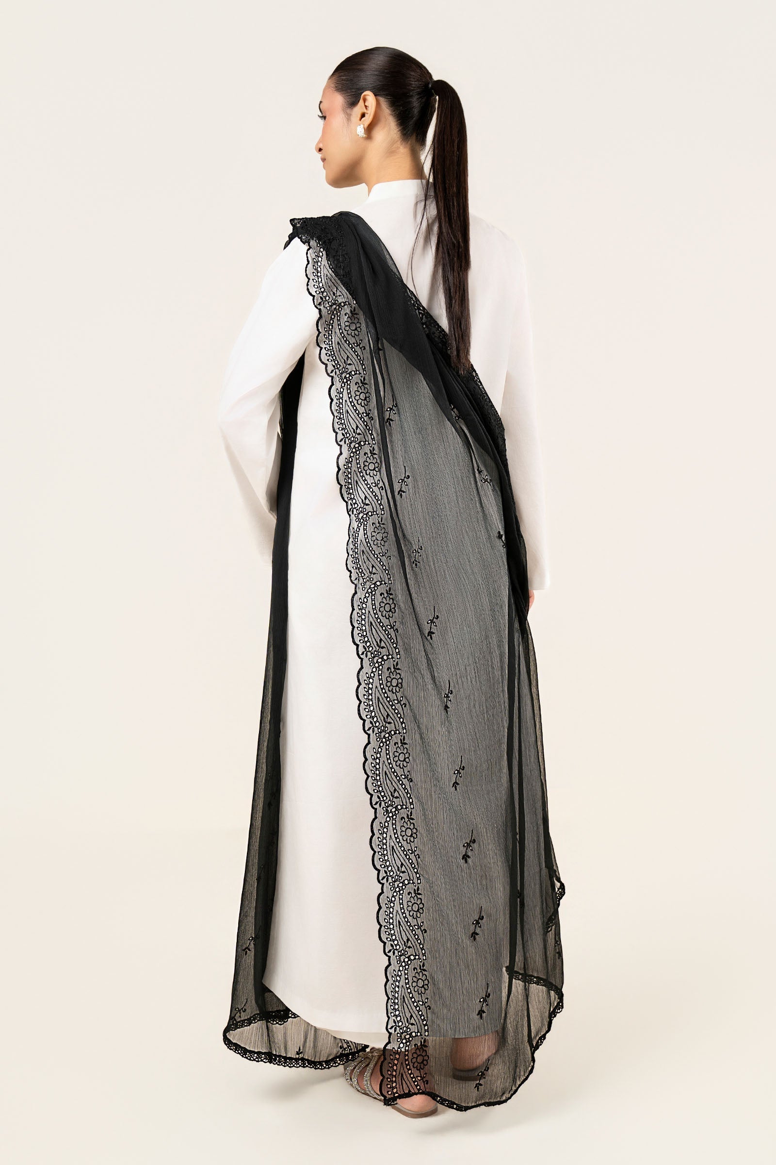 Embroidered Cationic Chiffon Dupatta