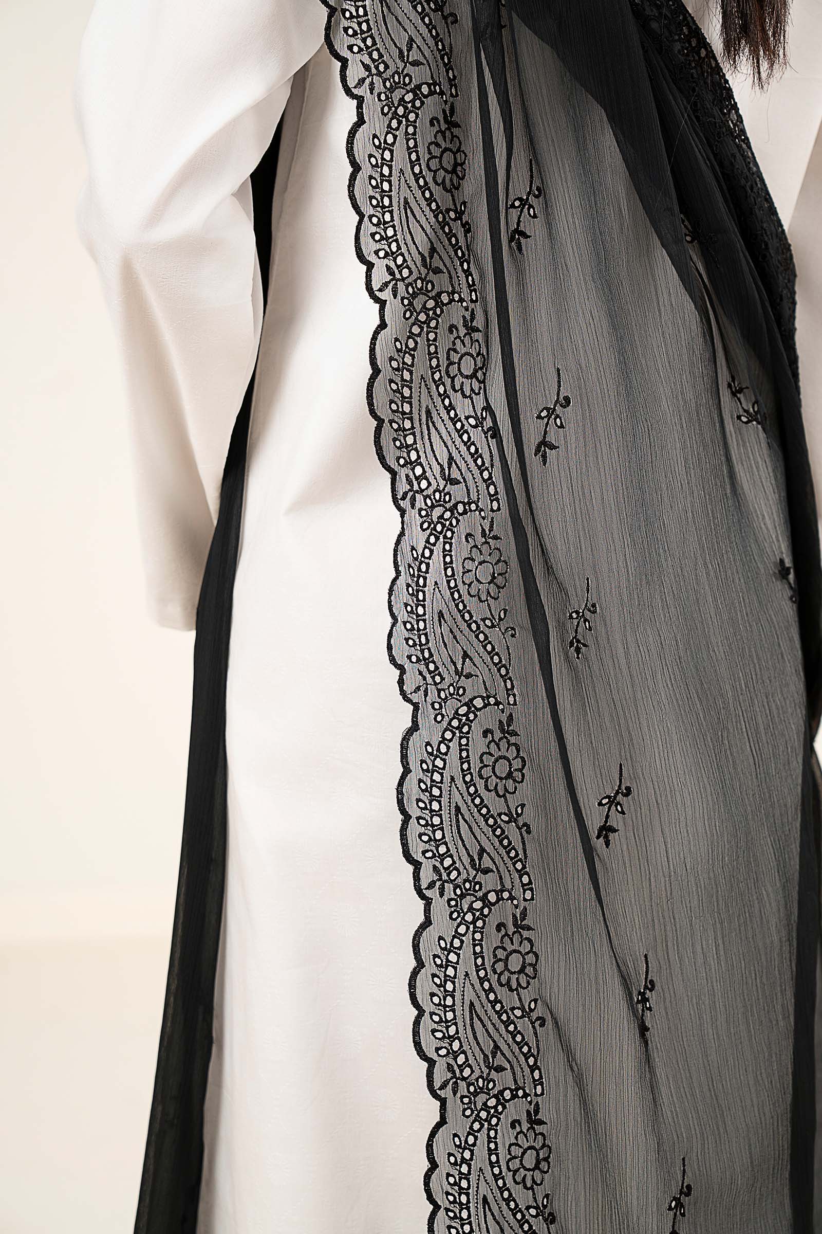 Embroidered Cationic Chiffon Dupatta