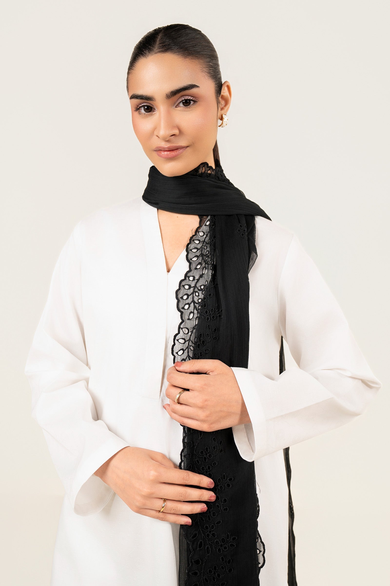 Embroidered Cationic Chiffon Dupatta