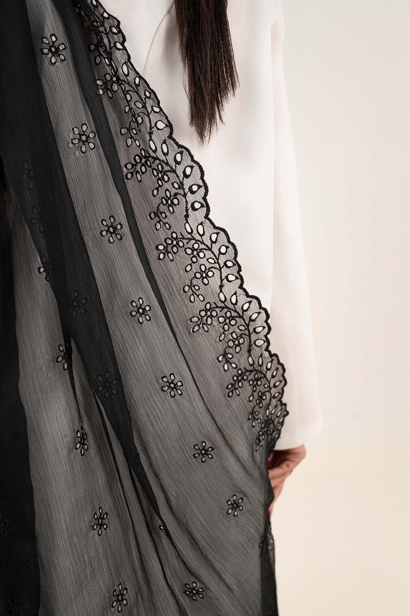 Embroidered Cationic Chiffon Dupatta