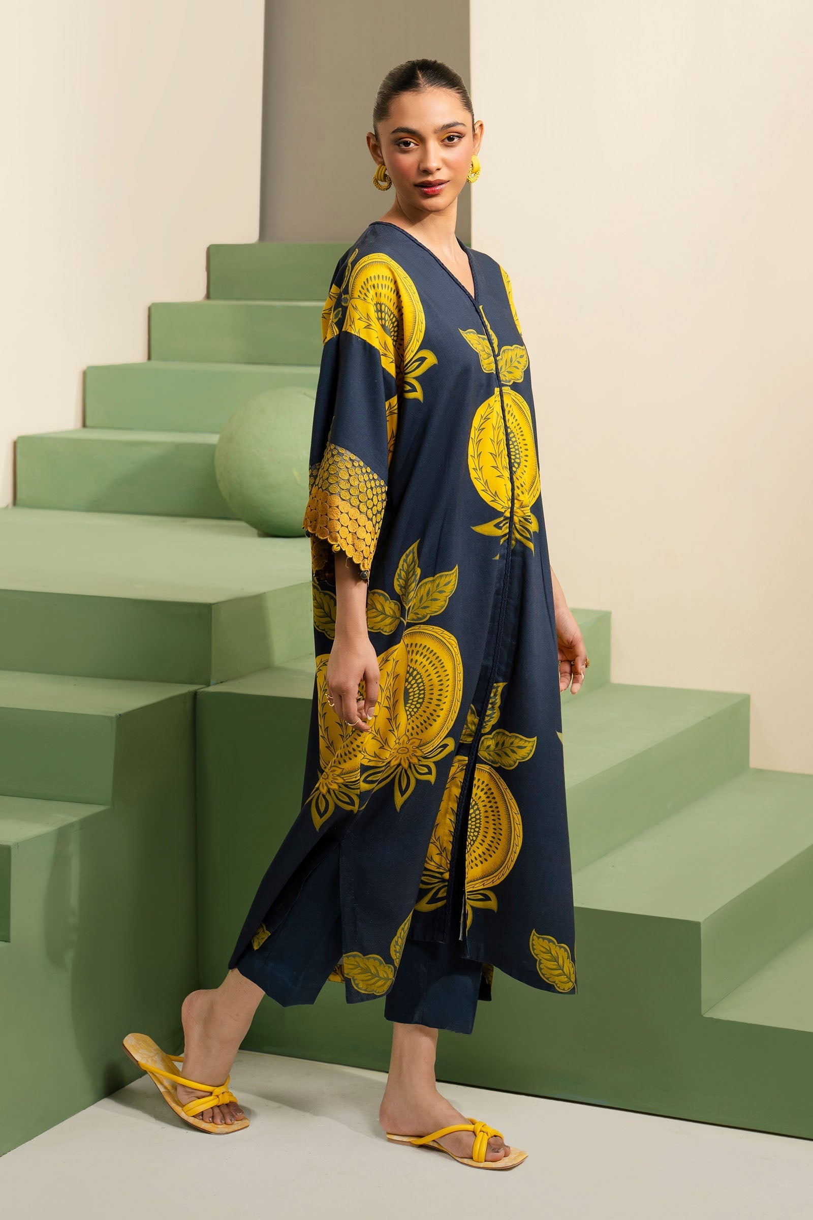 Embroidered Arabic Lawn Kaftan
