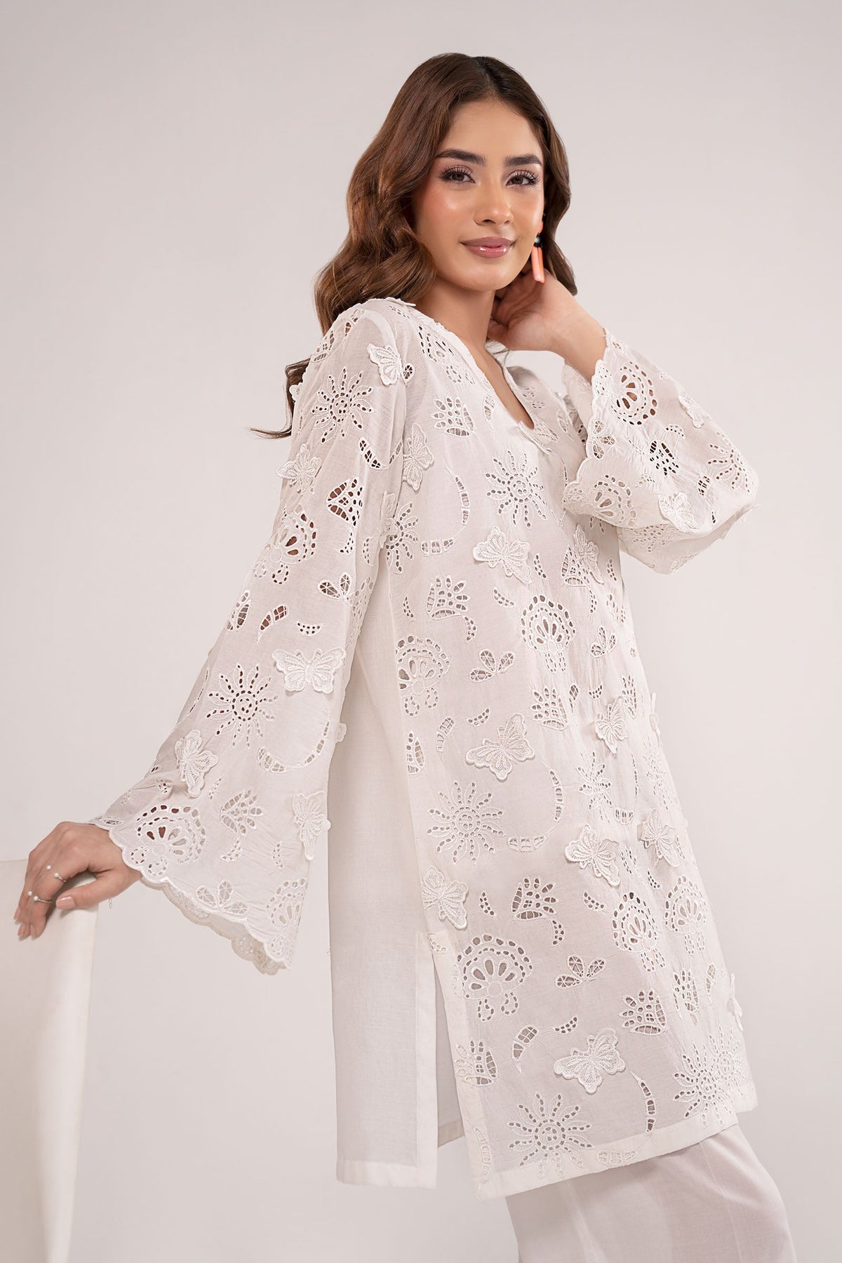 2 Pc Embroidered Lawn Suit - MB2691A-ESM-WHT