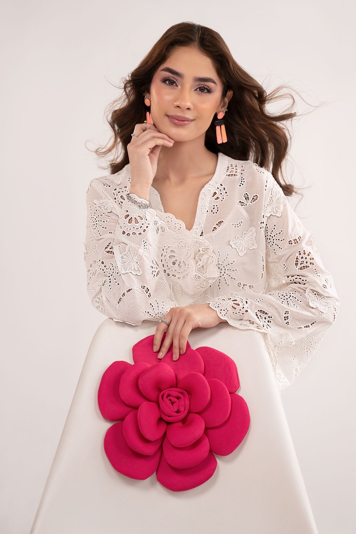 2 Pc Embroidered Lawn Suit - MB2691A-ESM-WHT
