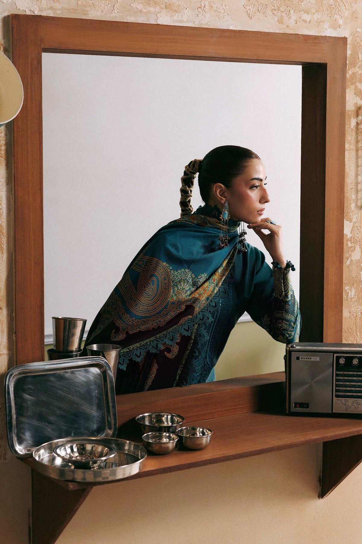 3 Pc Unstitched Embroidered Linen Suit