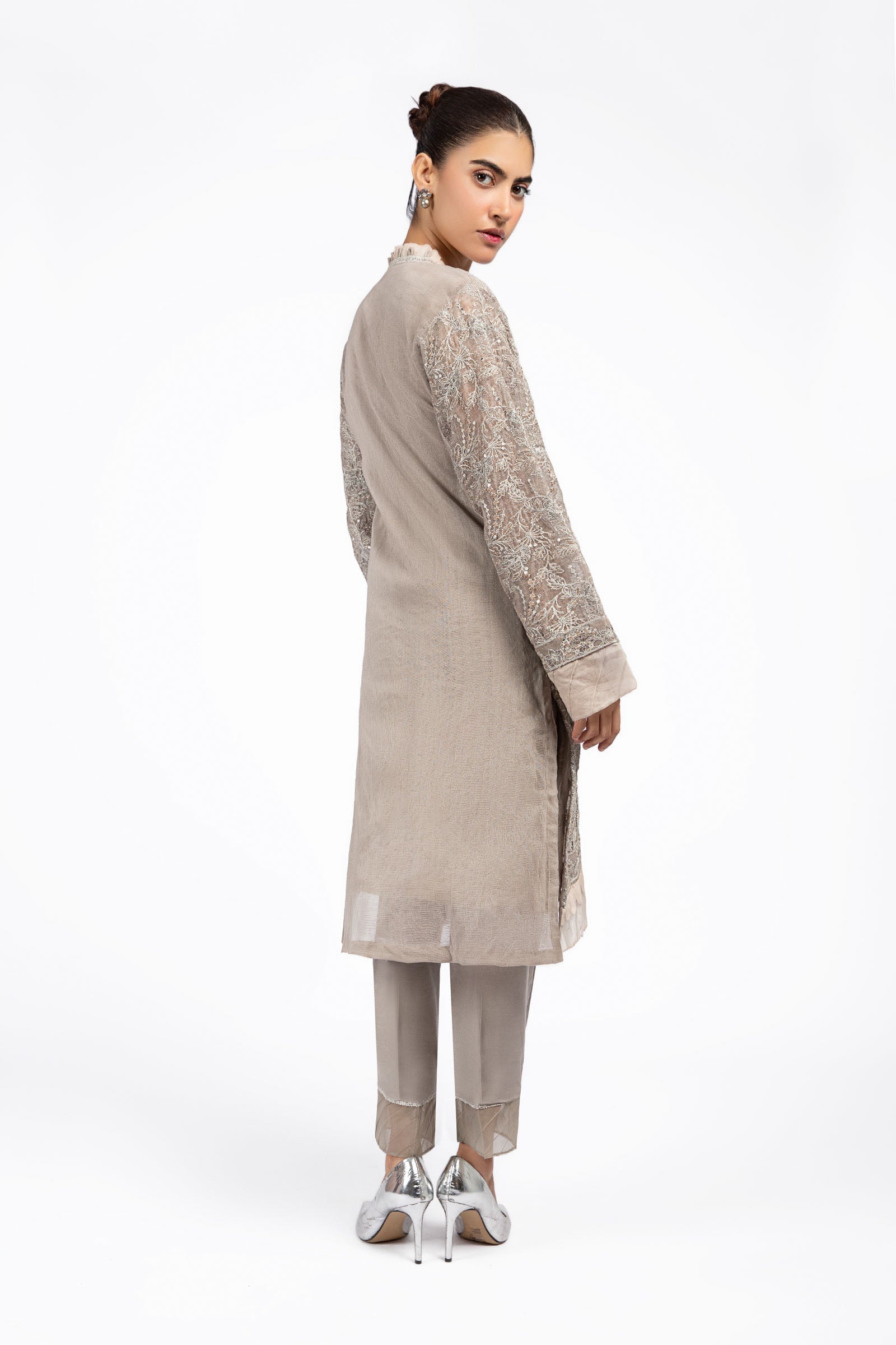 Embroidered Cotton Net Shirt