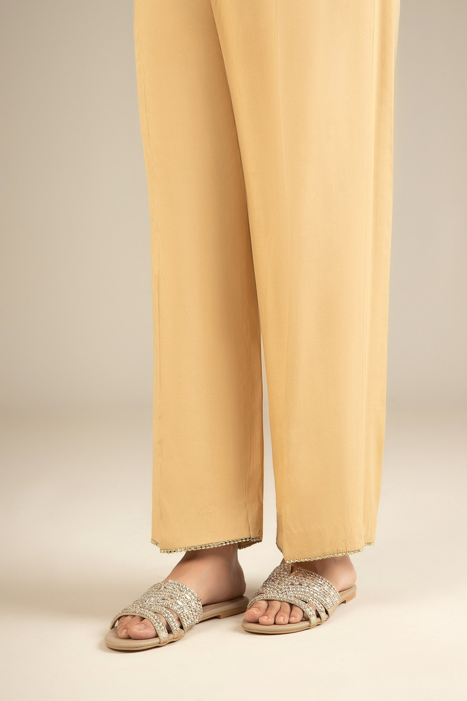 Dyed Raw Silk Trouser