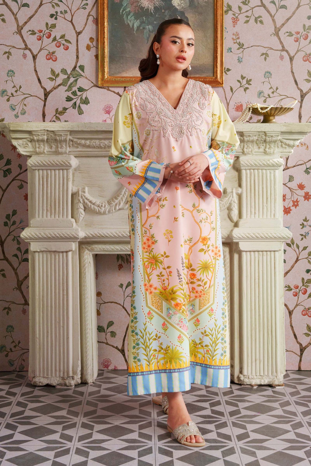 2 Pc Embroidered Crepe Suit - MBF2603-ESM-PML