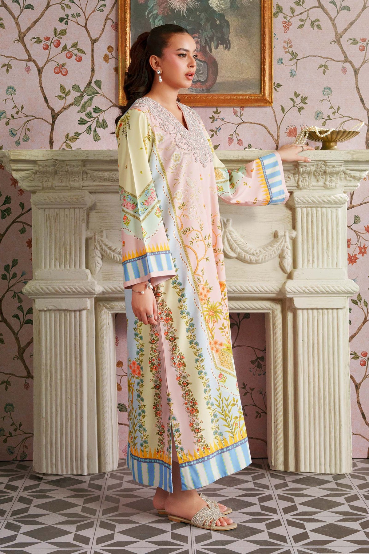 2 Pc Embroidered Crepe Suit - MBF2603-ESM-PML