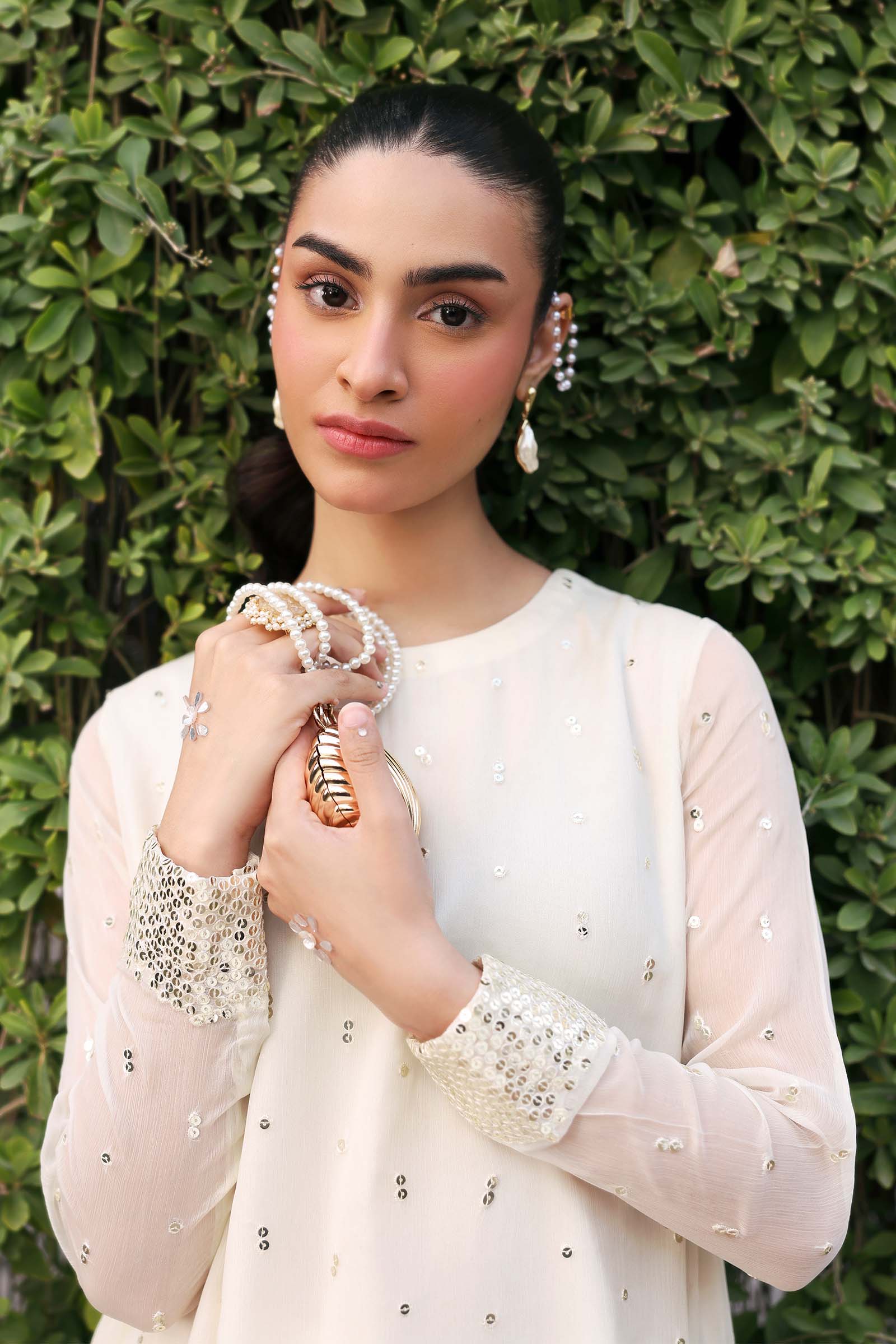 2 Pc Embroidered Chiffon Suit