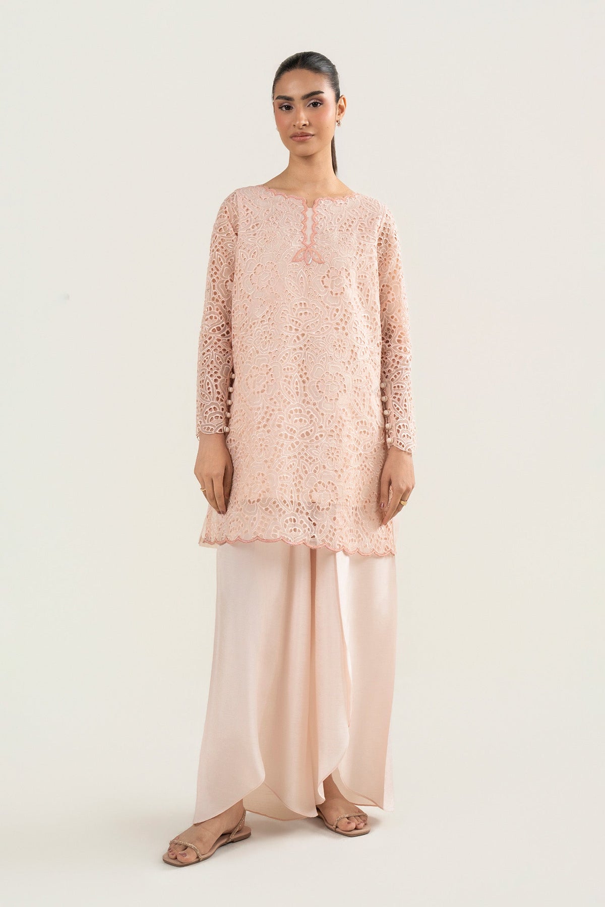 2 Pc Embroidered Organza Suit