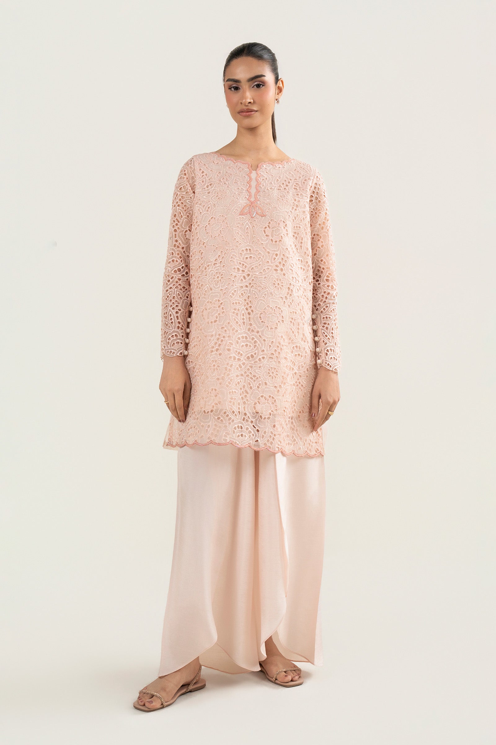 2 Pc Embroidered Organza Suit