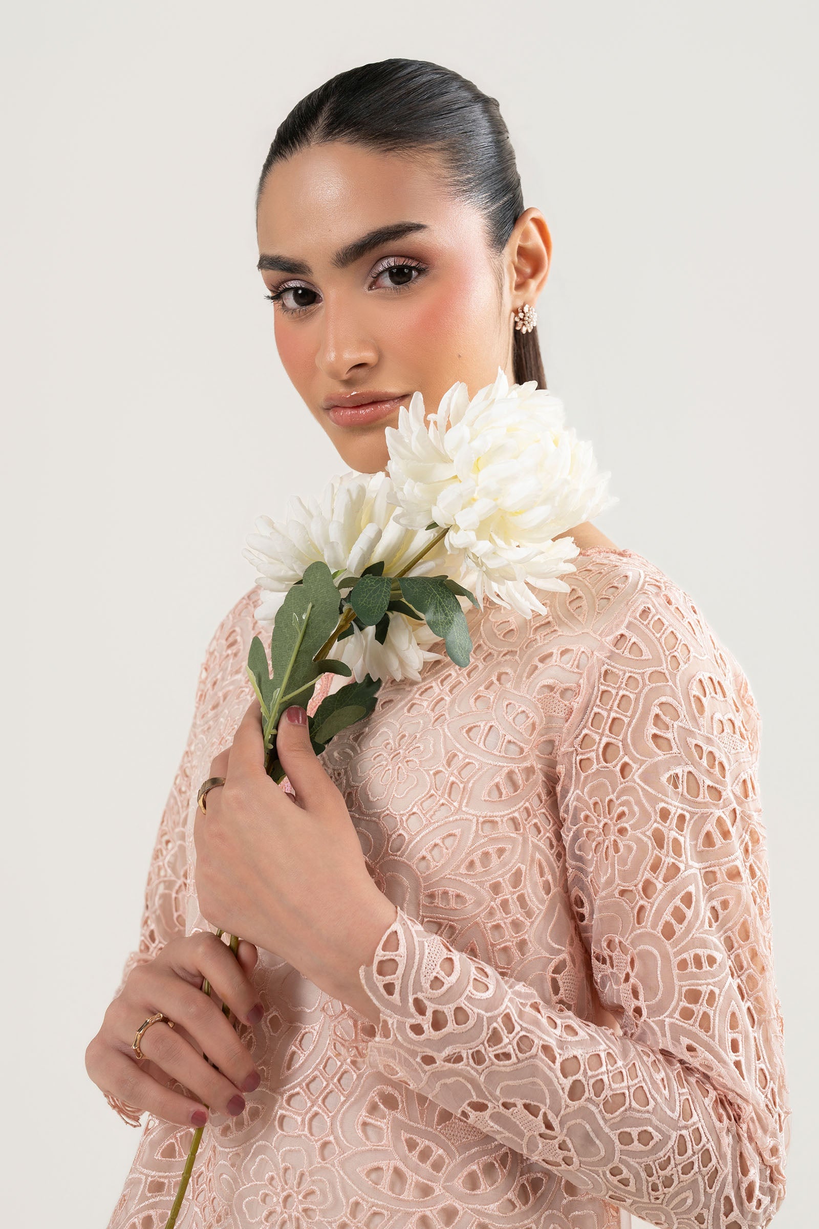 2 Pc Embroidered Organza Suit