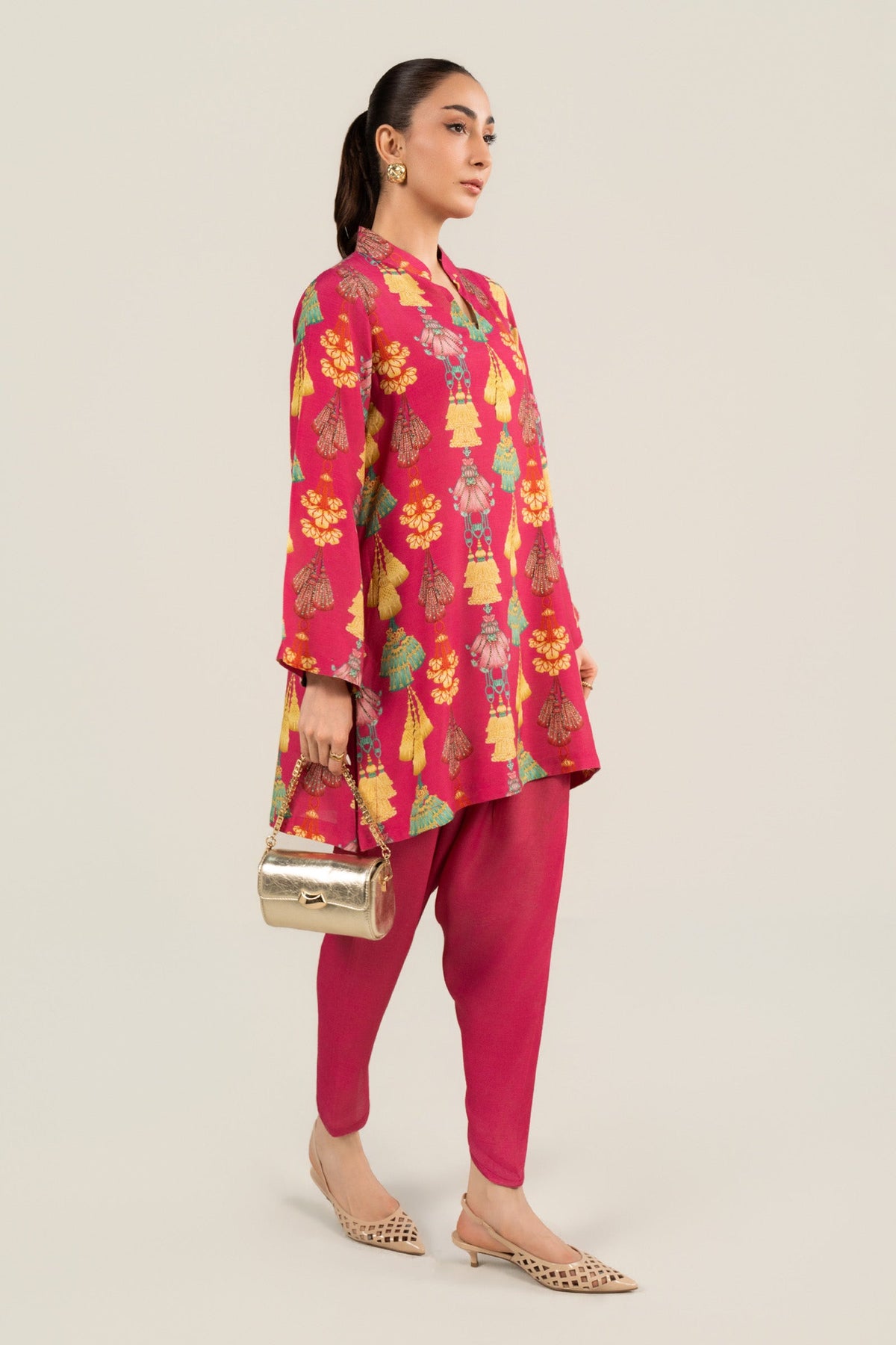 2 Pc Embellished Crepe Suit - MBF2636-ESM-PNK