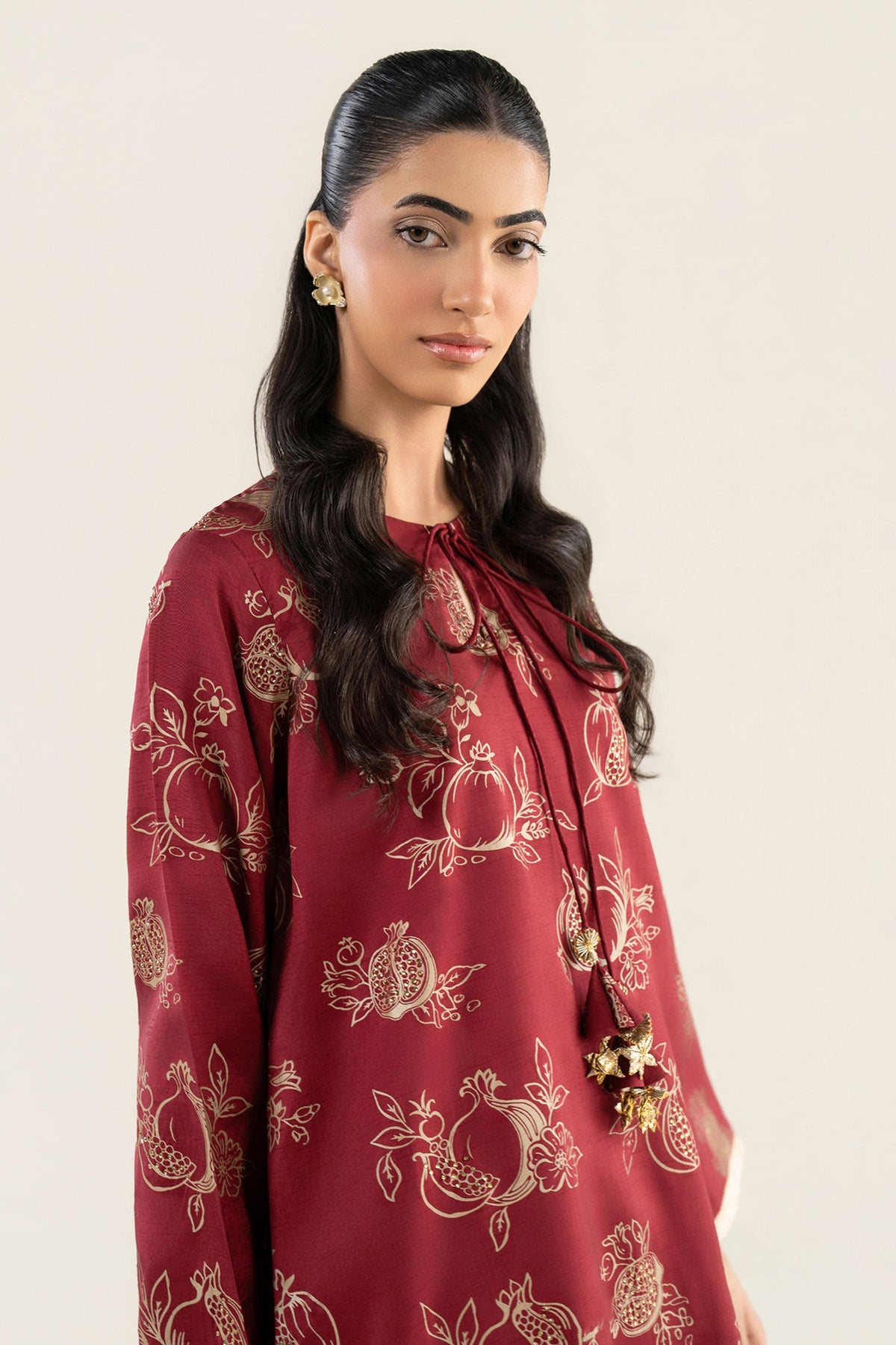 2 Pc Embellished Raw Silk Suit - MBF2639-ESM-MRN