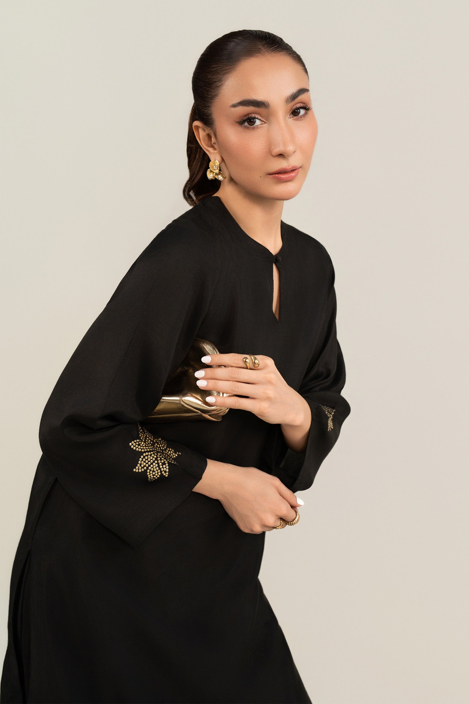 2 Pc Embellished Raw Silk Suit