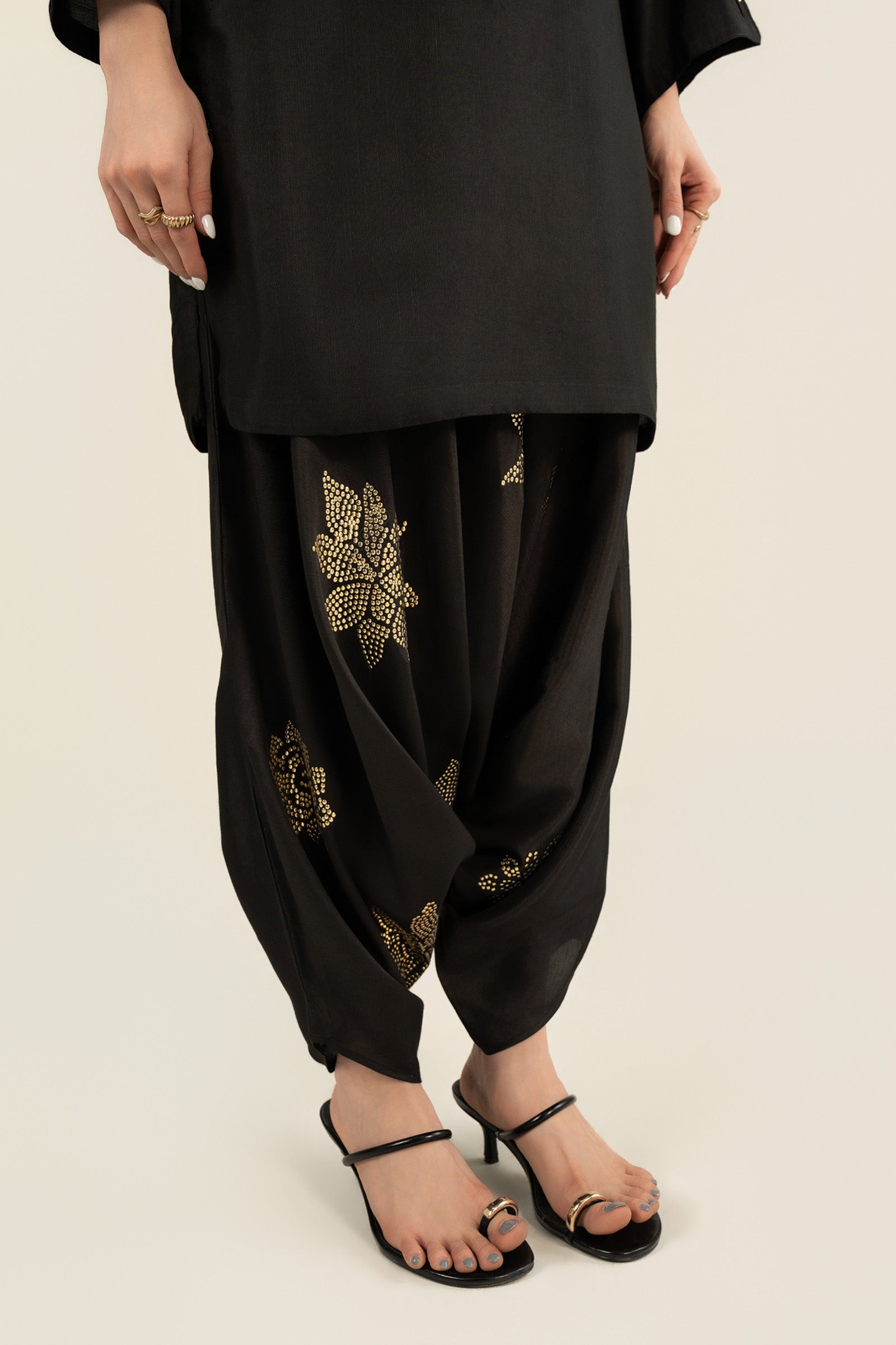 2 Pc Embellished Raw Silk Suit