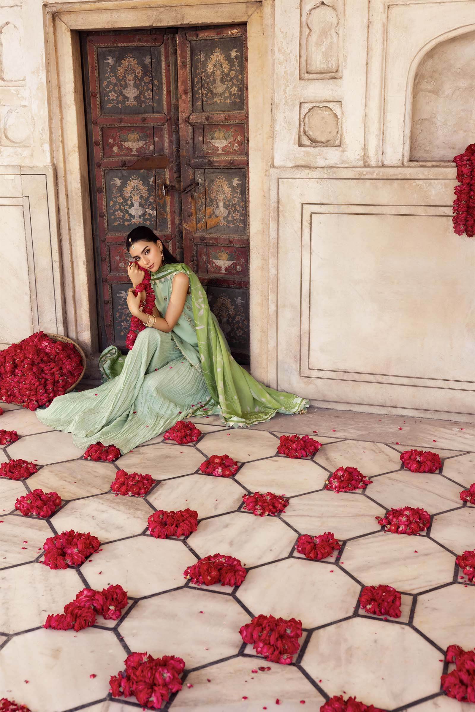 3 Pc Unstitched Embroidered Silk Cotton Net Suit