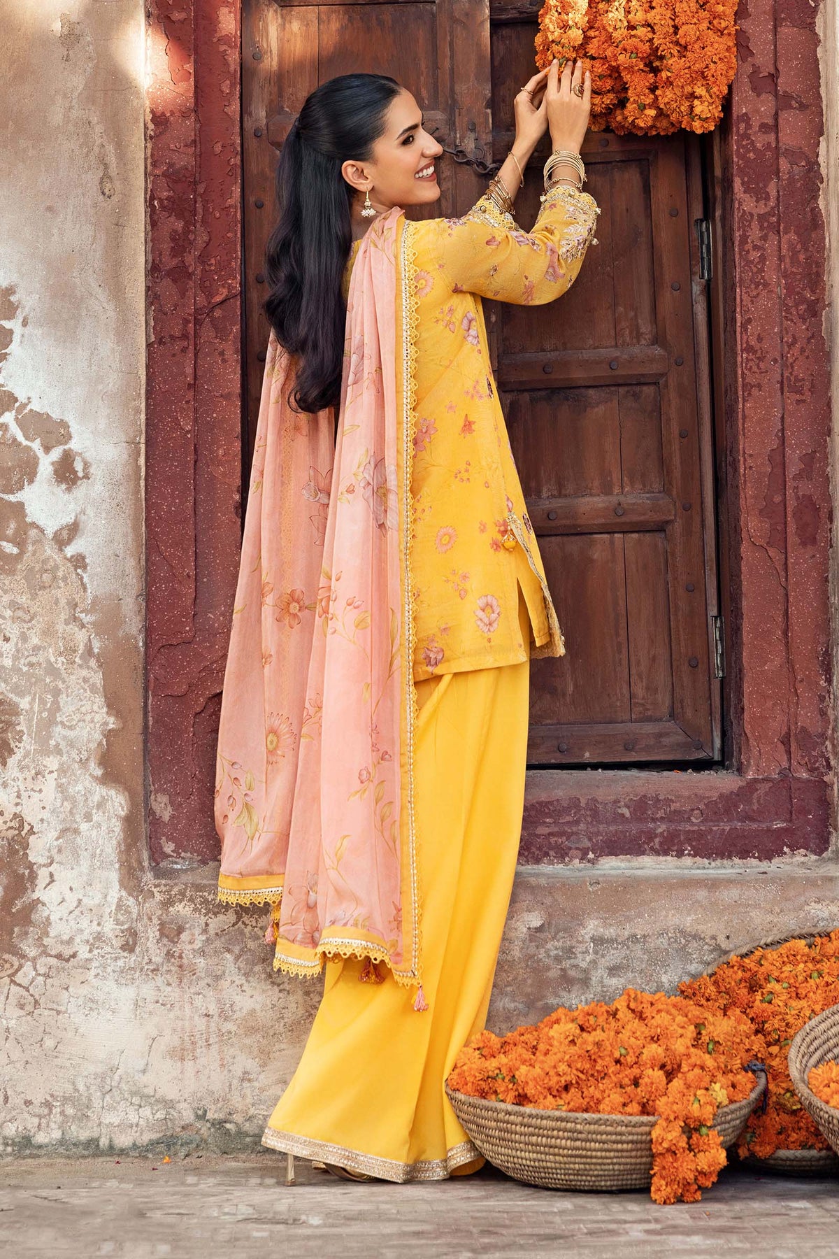 3 Pc Unstitched Embroidered Silk Cotton Net Suit