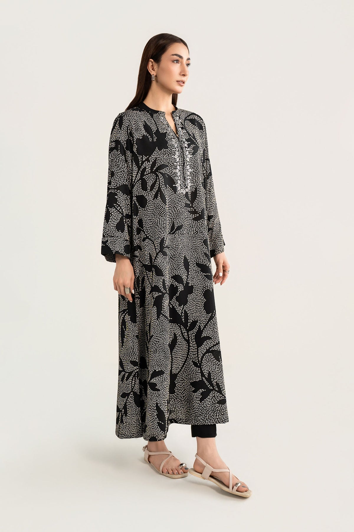 Embellished Arabic Lawn Shirt