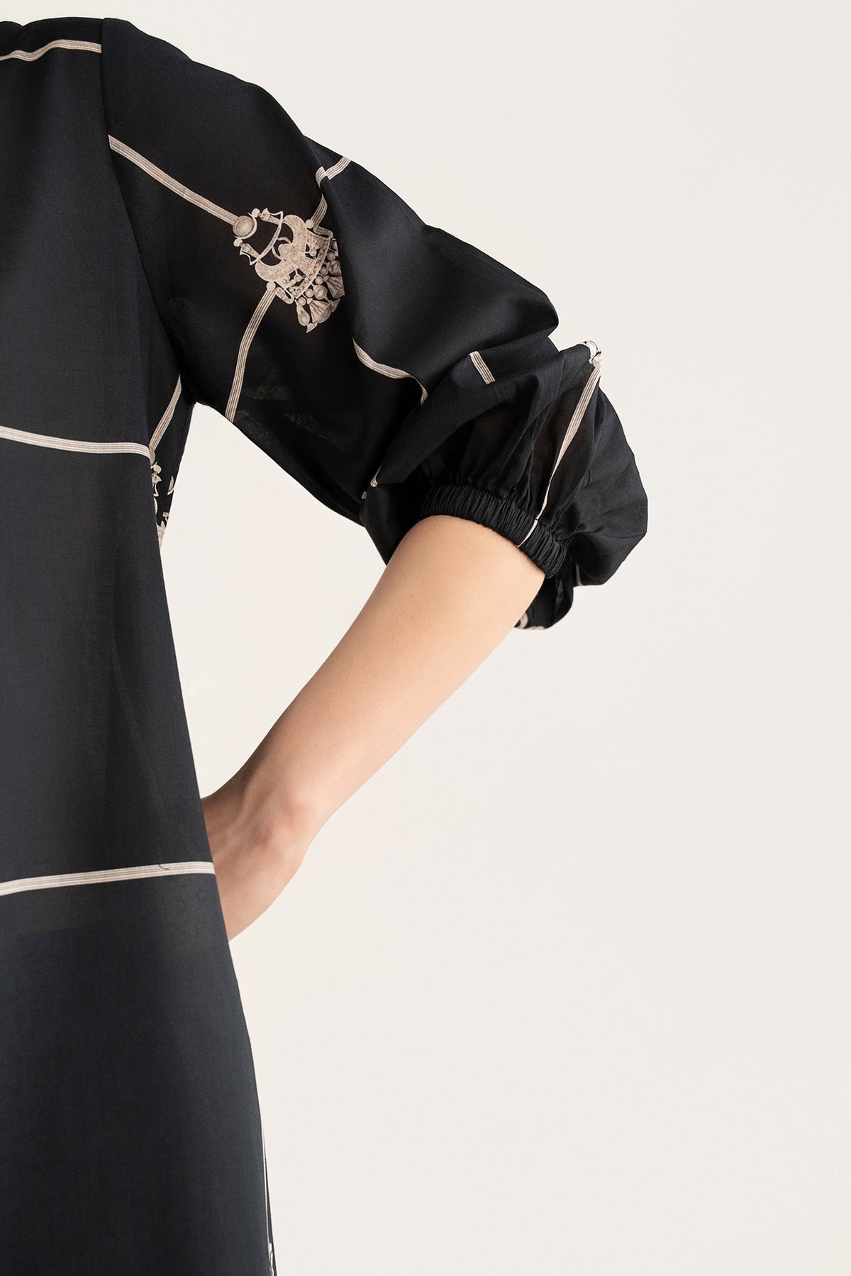 Printed Lawn Shirt - MBMN003-ESM-BLK
