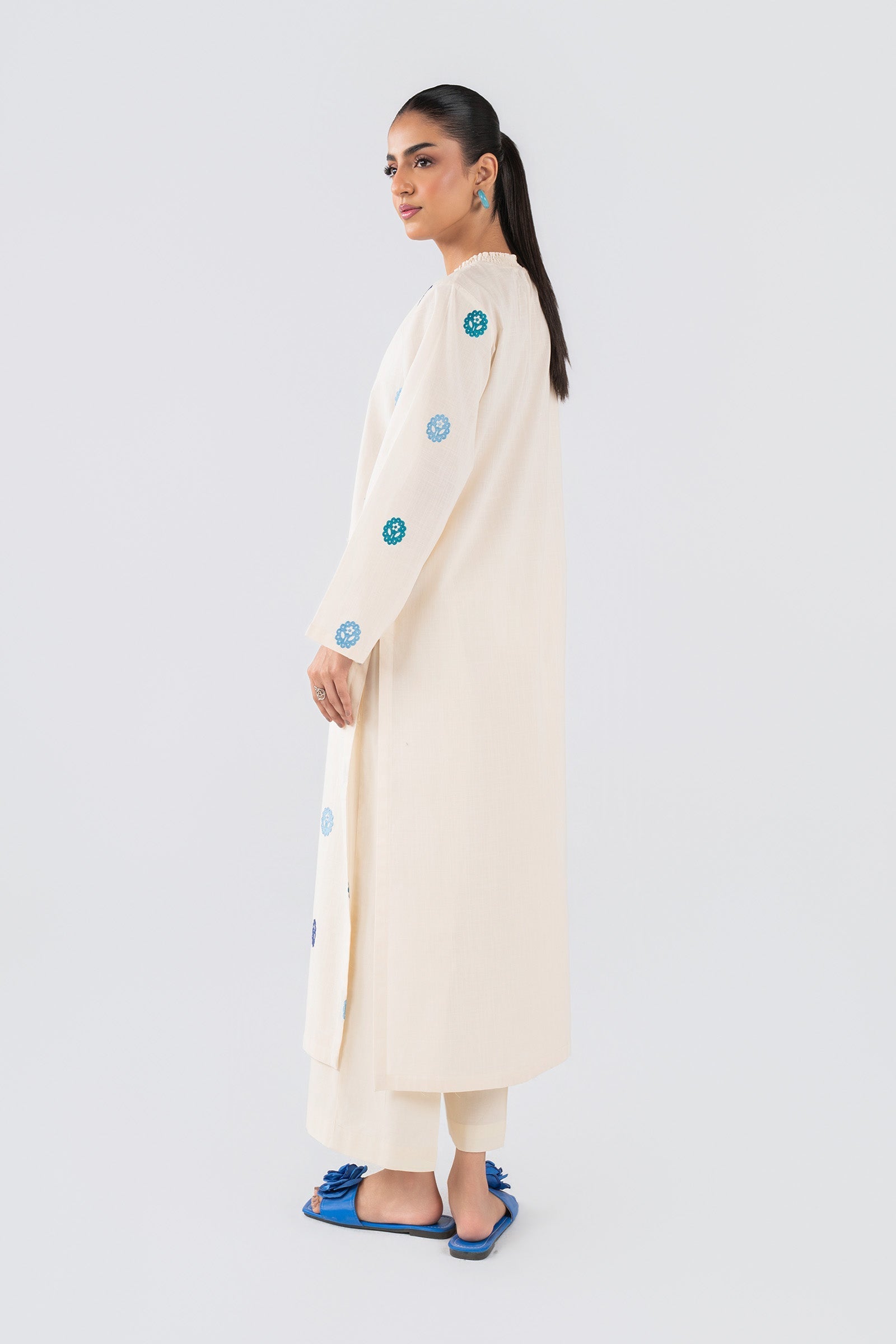 2 Pc Embroidered Crosshatch Lawn Suit