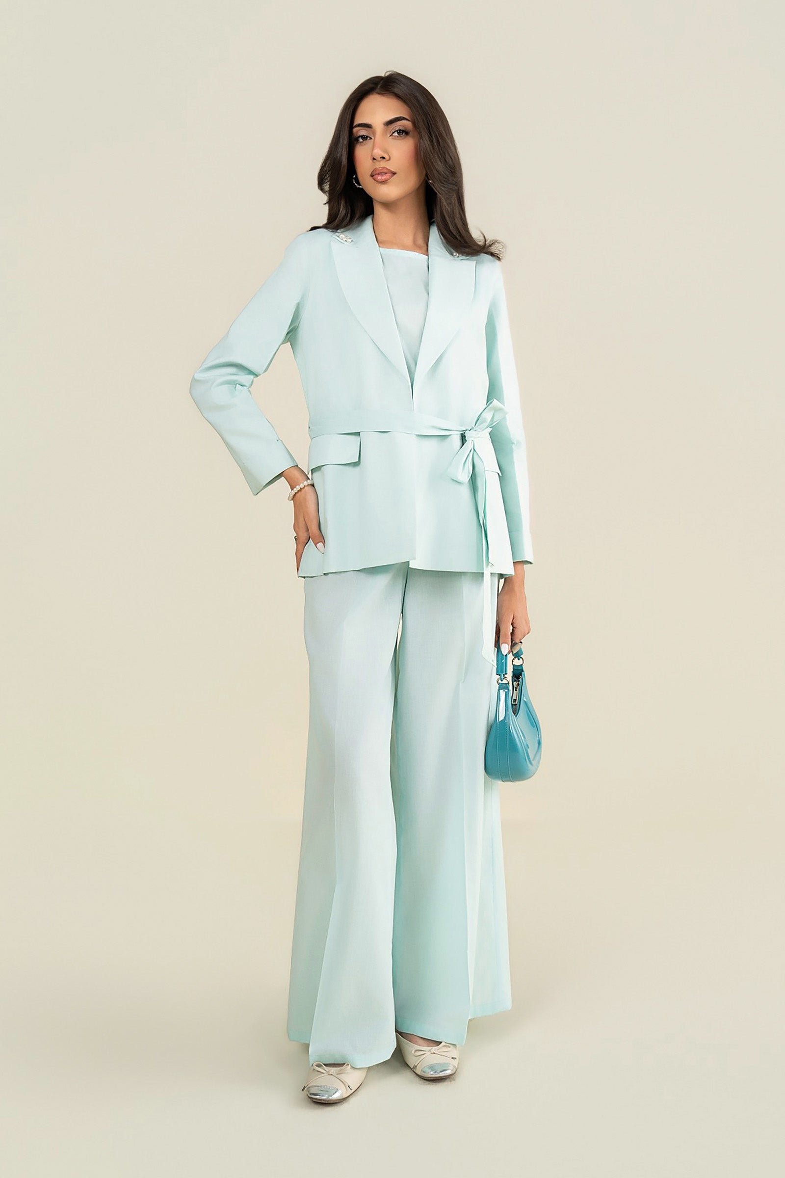 2 Pc Dyed Cotton Chambray Suit