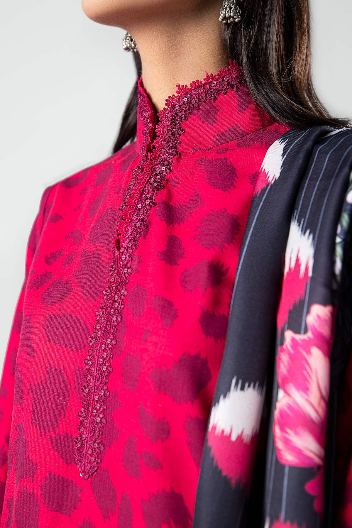 3 Pc Printed Khaddar Suit - MBP210A-ESM-999