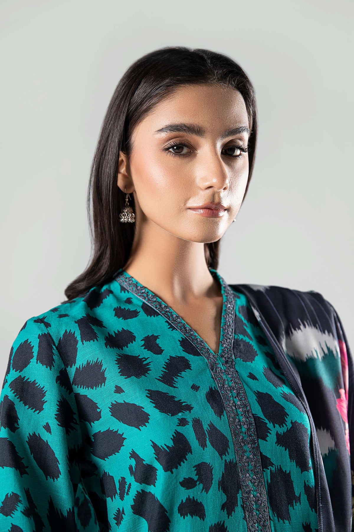 3 Pc Printed Khaddar Suit - MBP210B-ESM-999